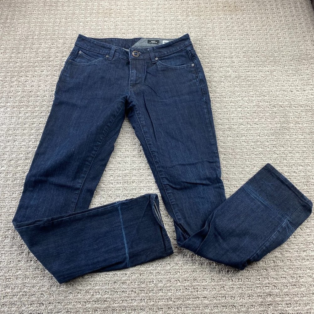 VOLCOM Riser Jeans Men 30 Dark Blue Denim Pants Slim Tapered Leg Casual Pockets